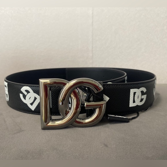 New Dolce & Gabbana DG Logo Print Belt . Sz 110cm  $545 - Picture 1 of 9